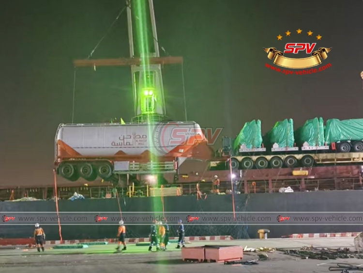 Flour Tanker Trailer Was Loading onto Deck